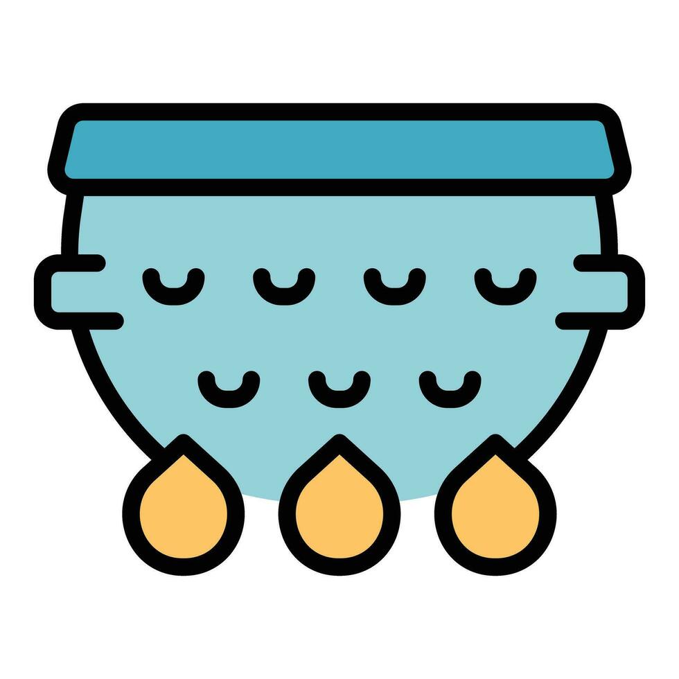Ceramic colander icon vector flat