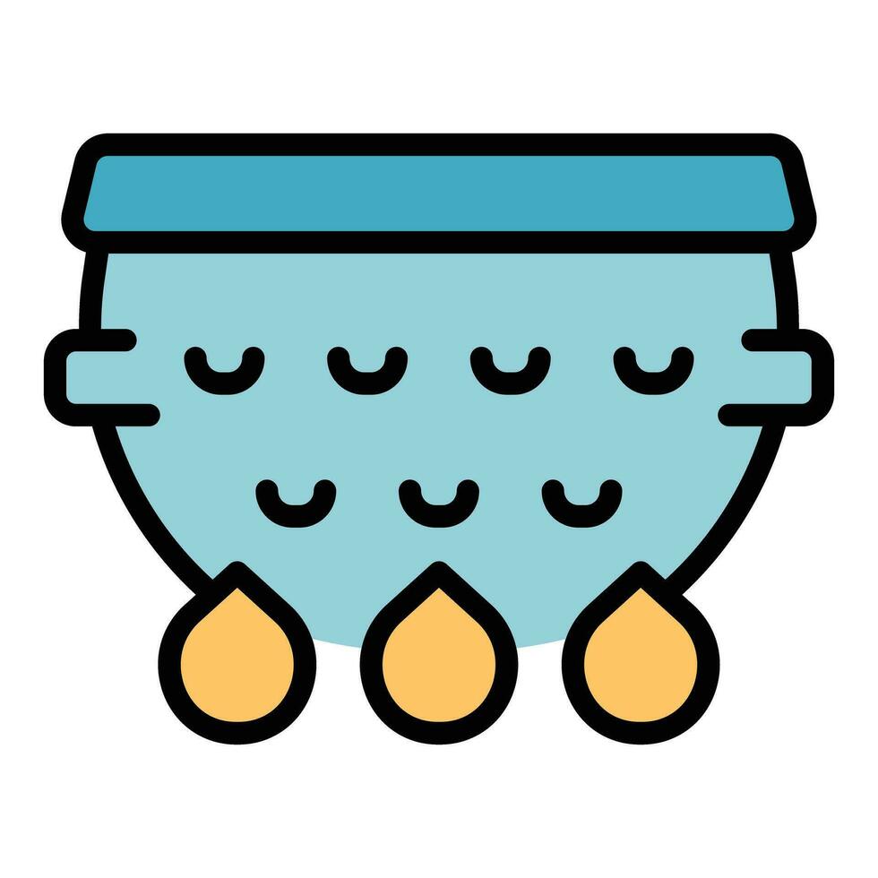 Ceramic colander icon vector flat