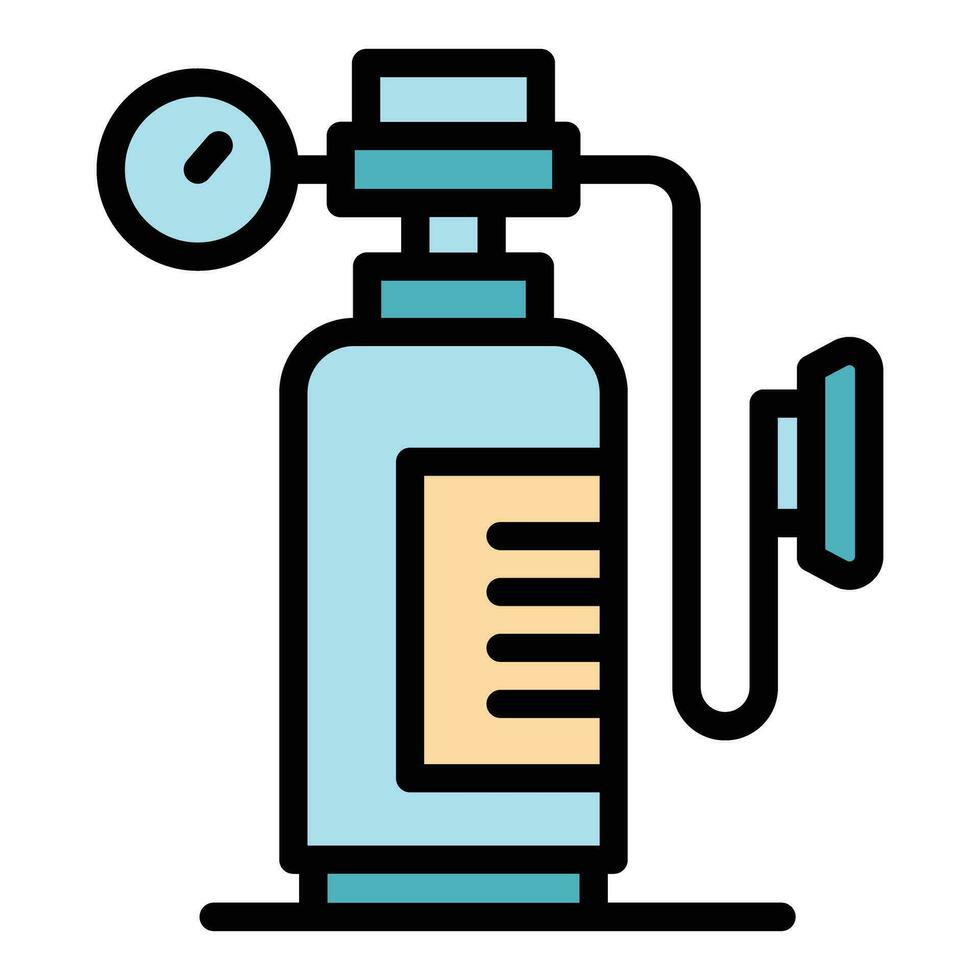 Oxygen respiratory tank icon vector flat