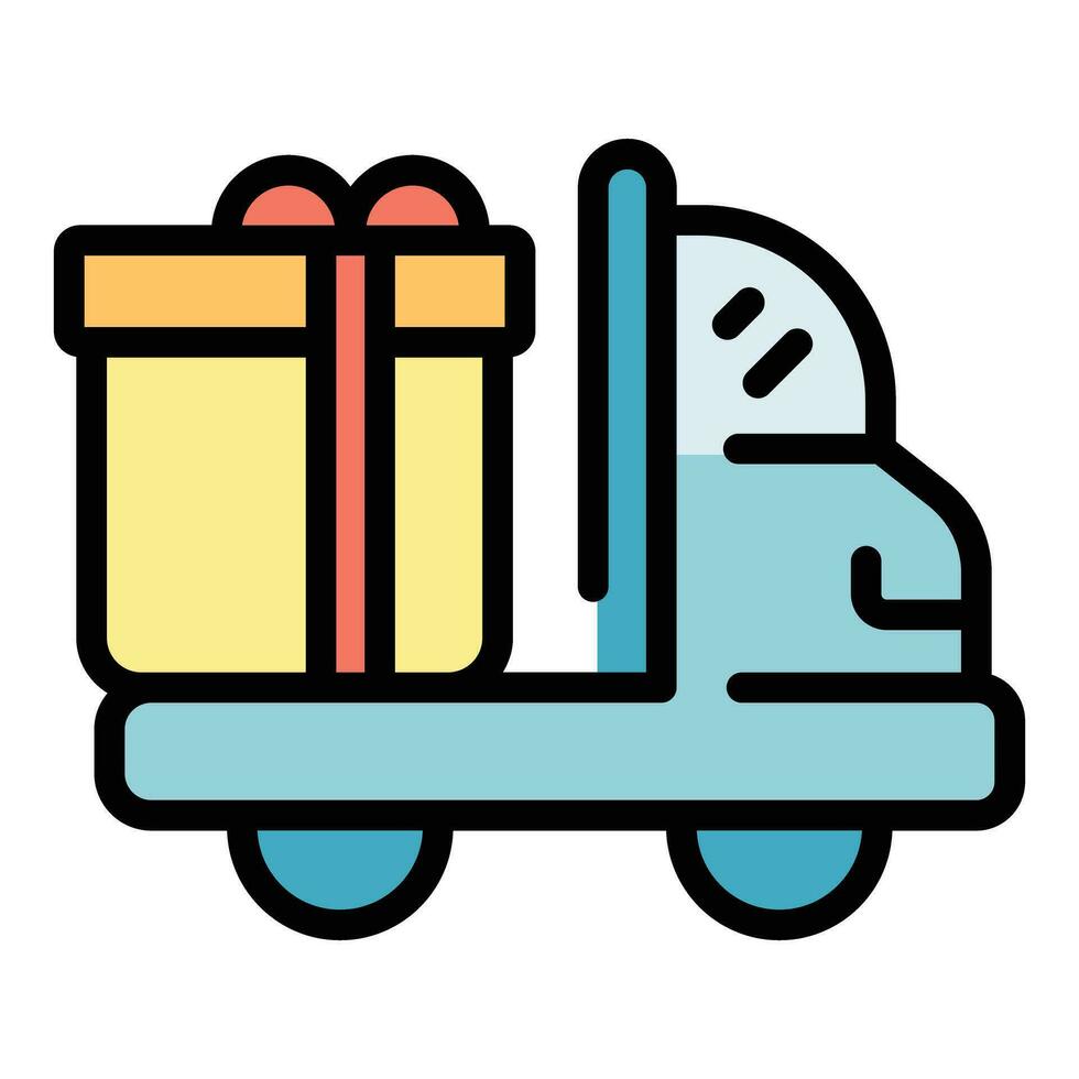 Gift box delivery icon vector flat