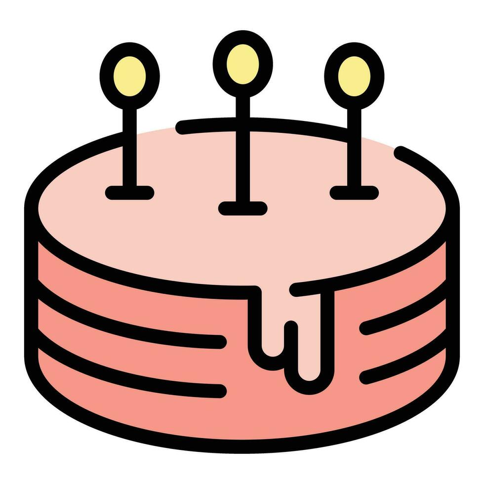 cumpleaños pastel icono vector plano