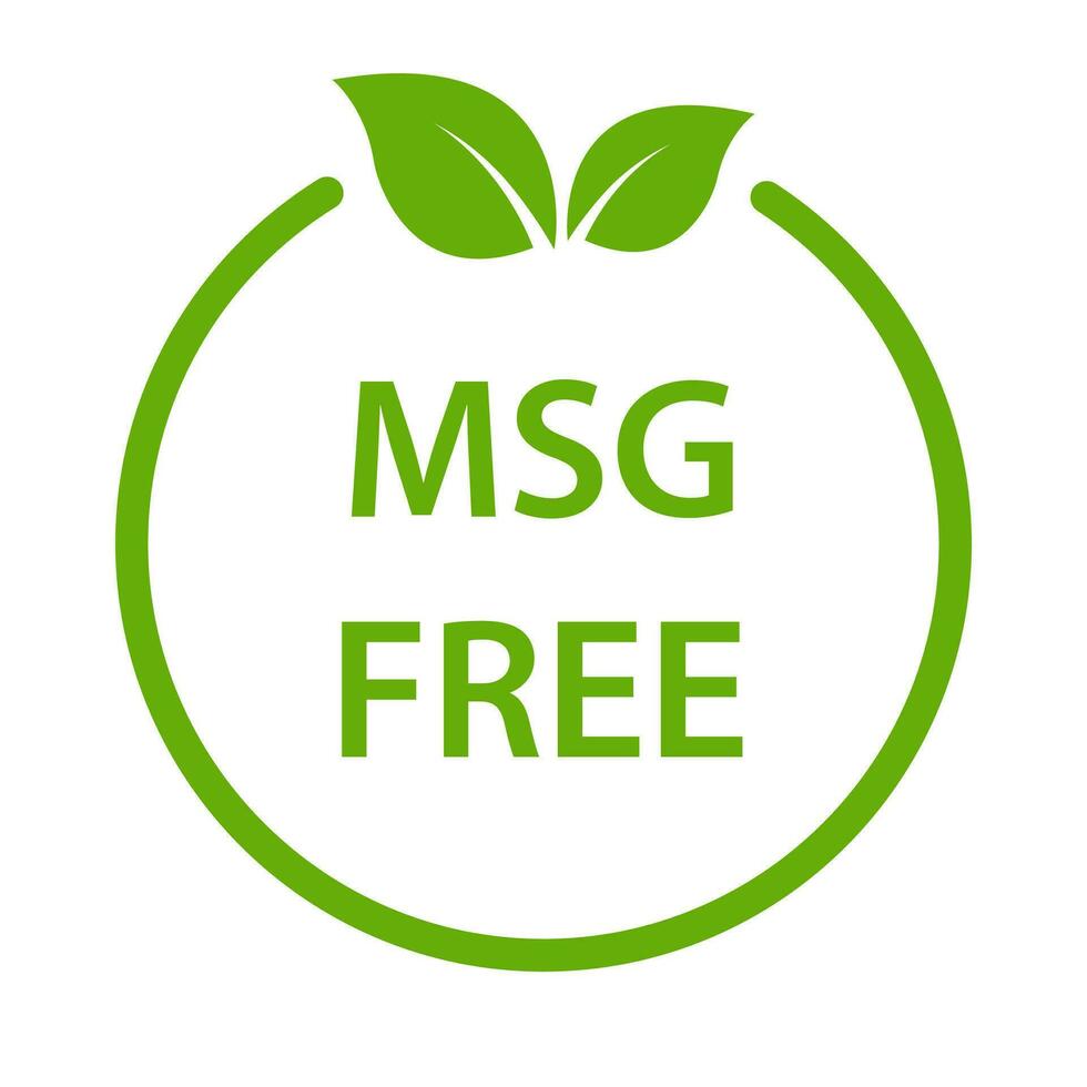 MSG FREE icon vector. Glutamate no added food package sign for your website design, logo, app, UI.illustration vector