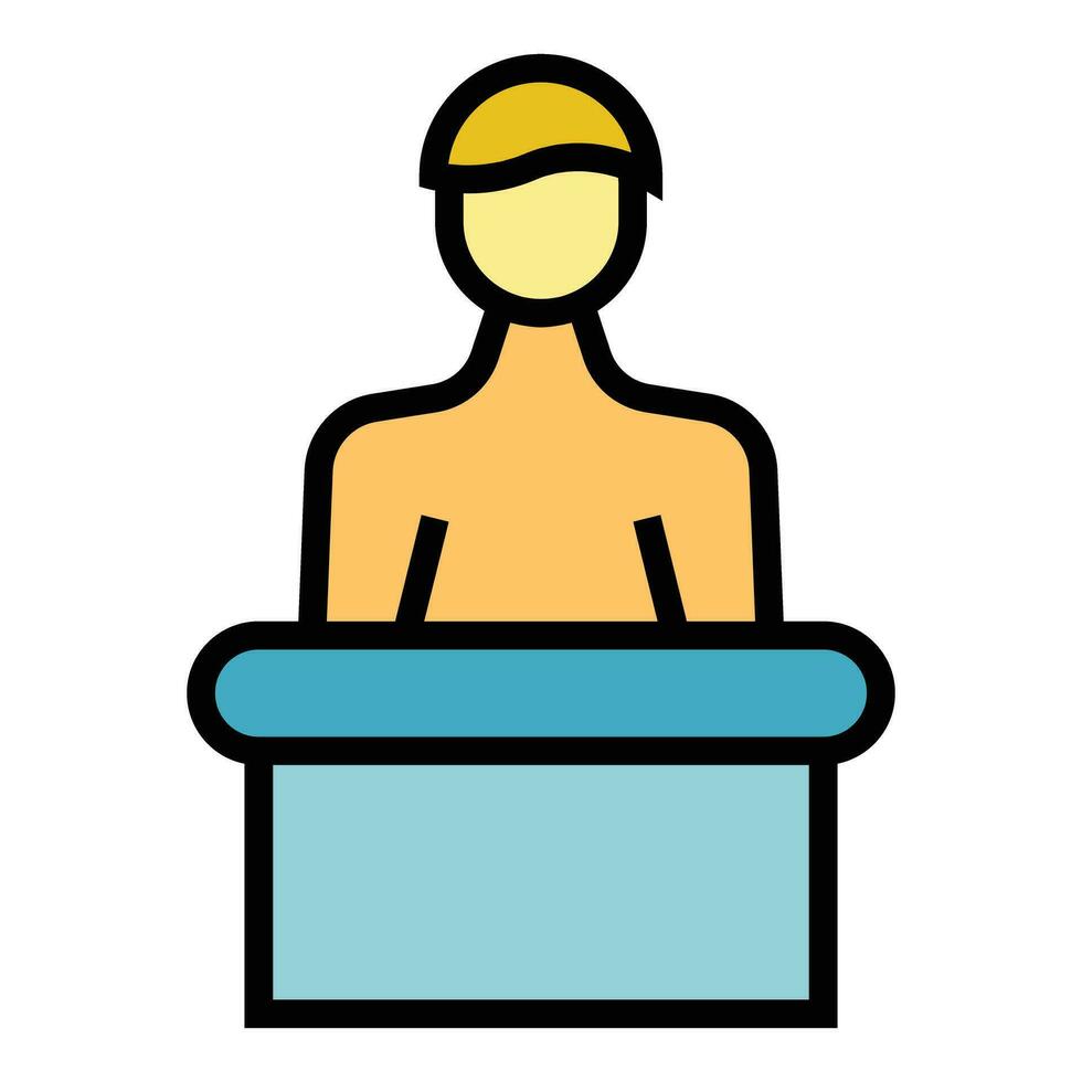 Man speaker icon vector flat