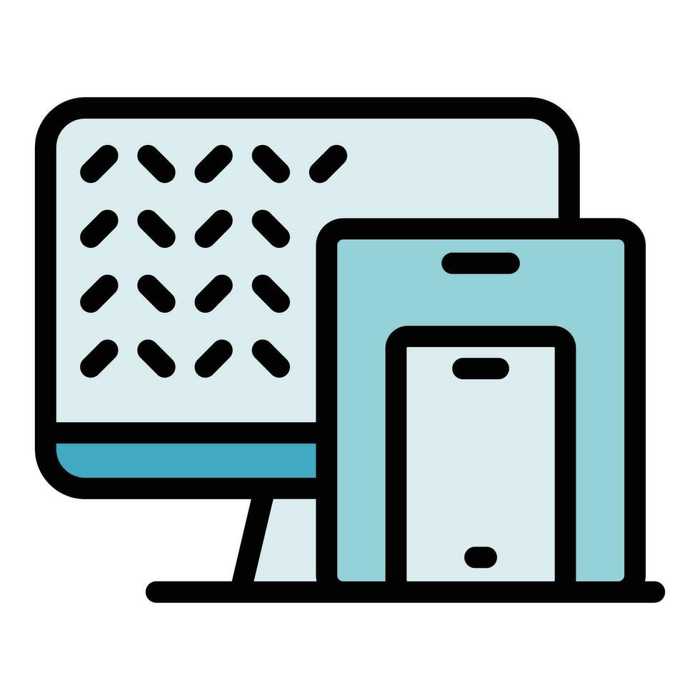 Computer code icon vector flat