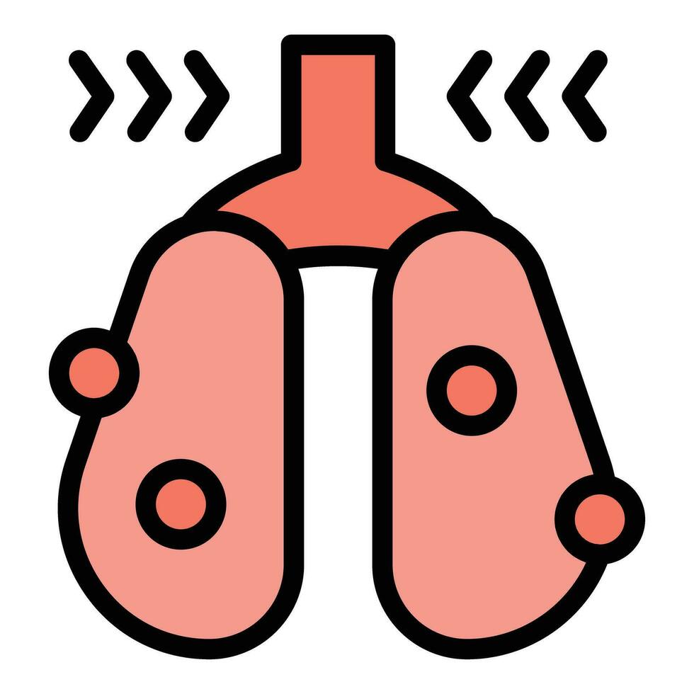 Lungs virus icon vector flat