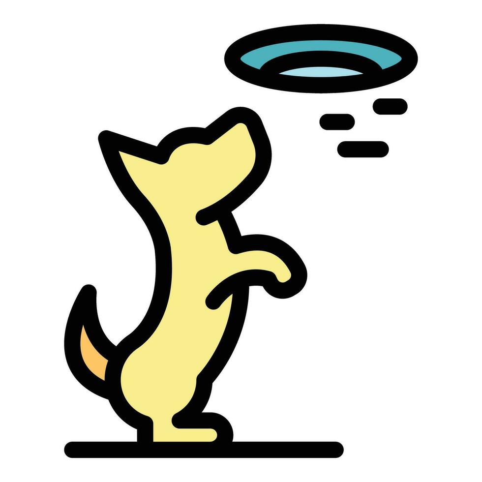 Jump dog park icon vector flat