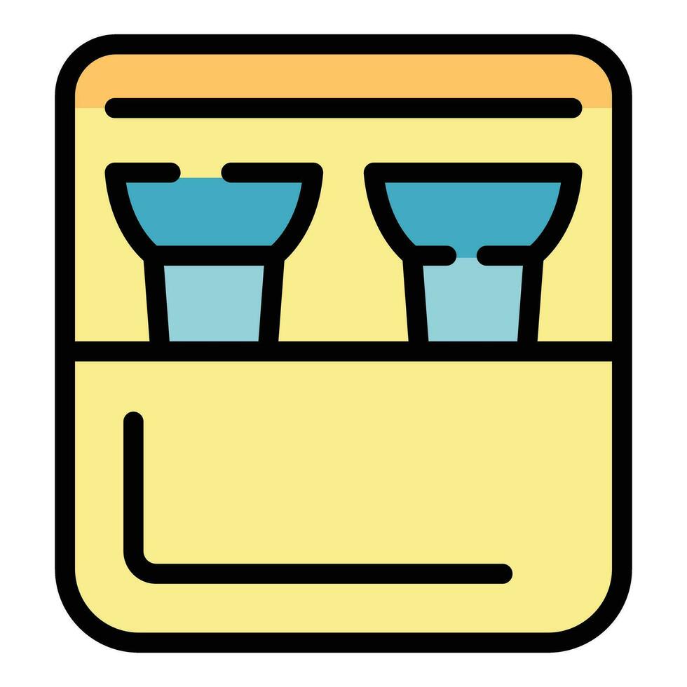 Tapones para los oídos caja icono vector plano