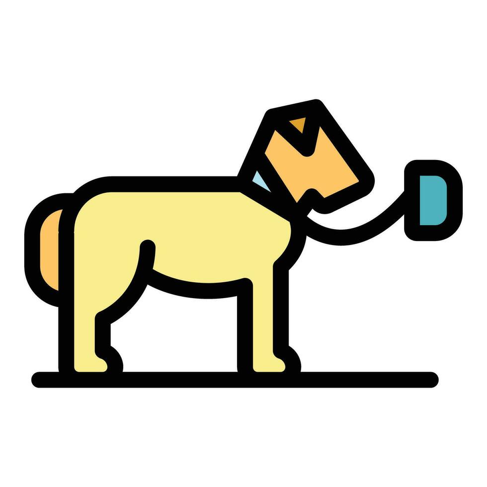 perro caminar icono vector plano
