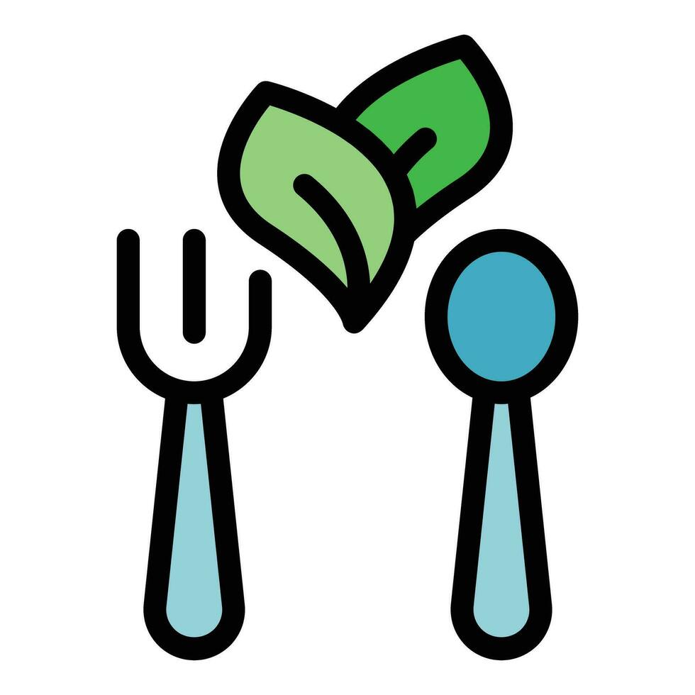 Vegan dinner icon vector flat