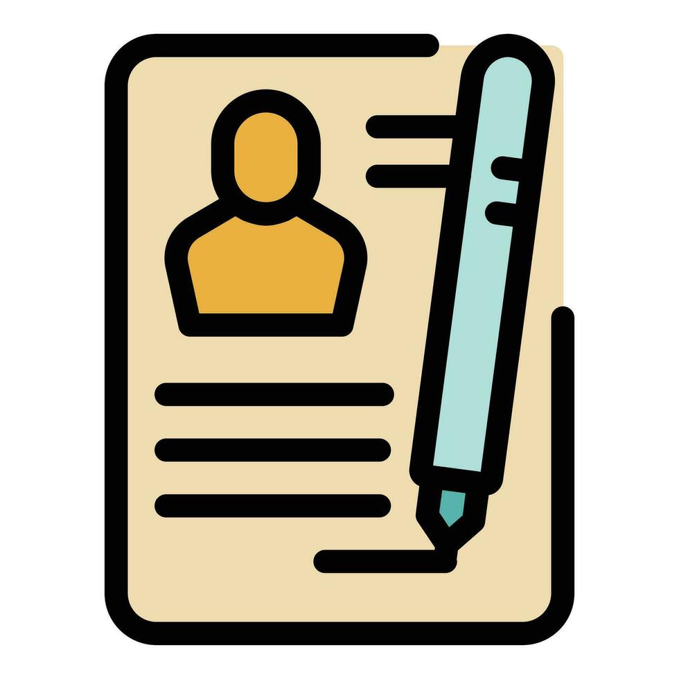 Cv recruiter icon vector flat