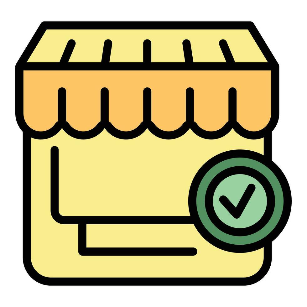 Approved market icon vector flat