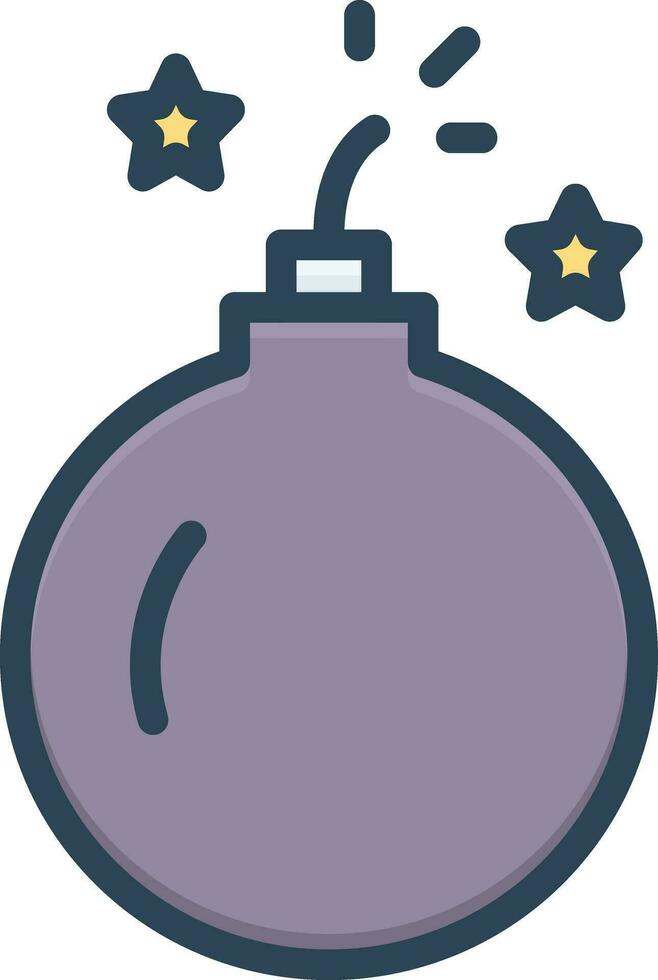 color icon for bomb vector