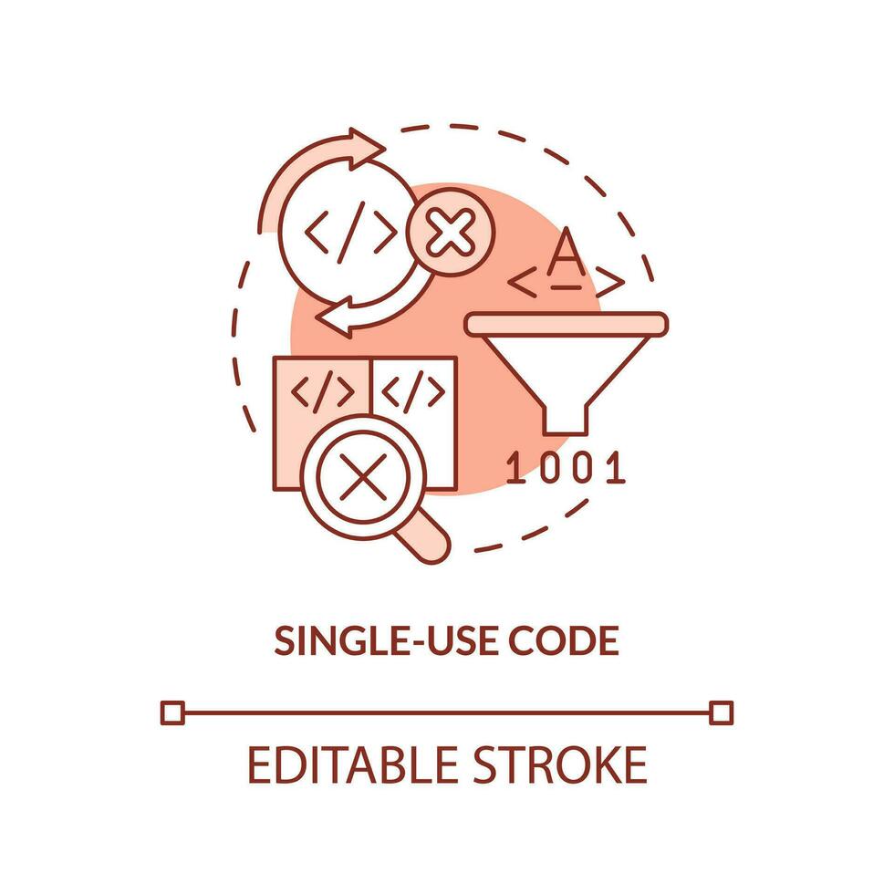 Single-use code terracotta concept icon. Procedural programming disadvantage abstract idea thin line illustration. Isolated outline drawing. Editable stroke vector