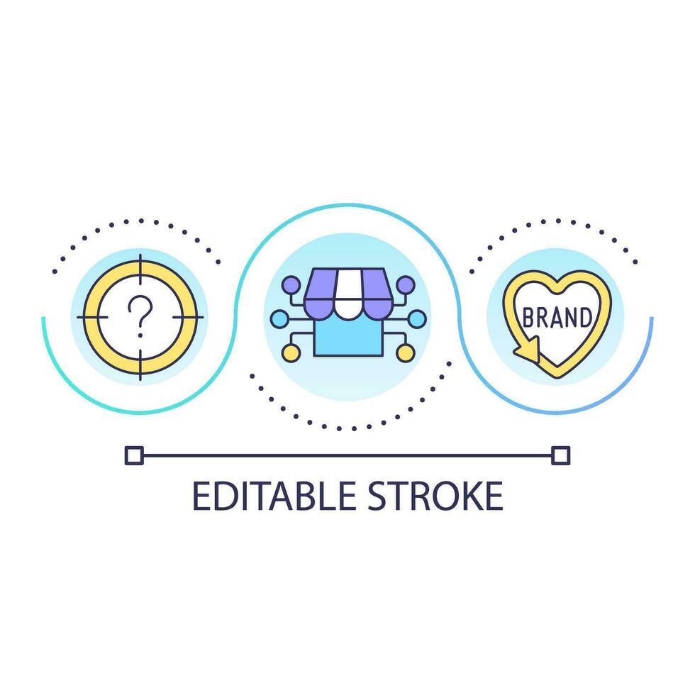Build brand loyalty loop concept icon. Determine potential customers. Commercial development abstract idea thin line illustration. Isolated outline drawing. Editable stroke vector