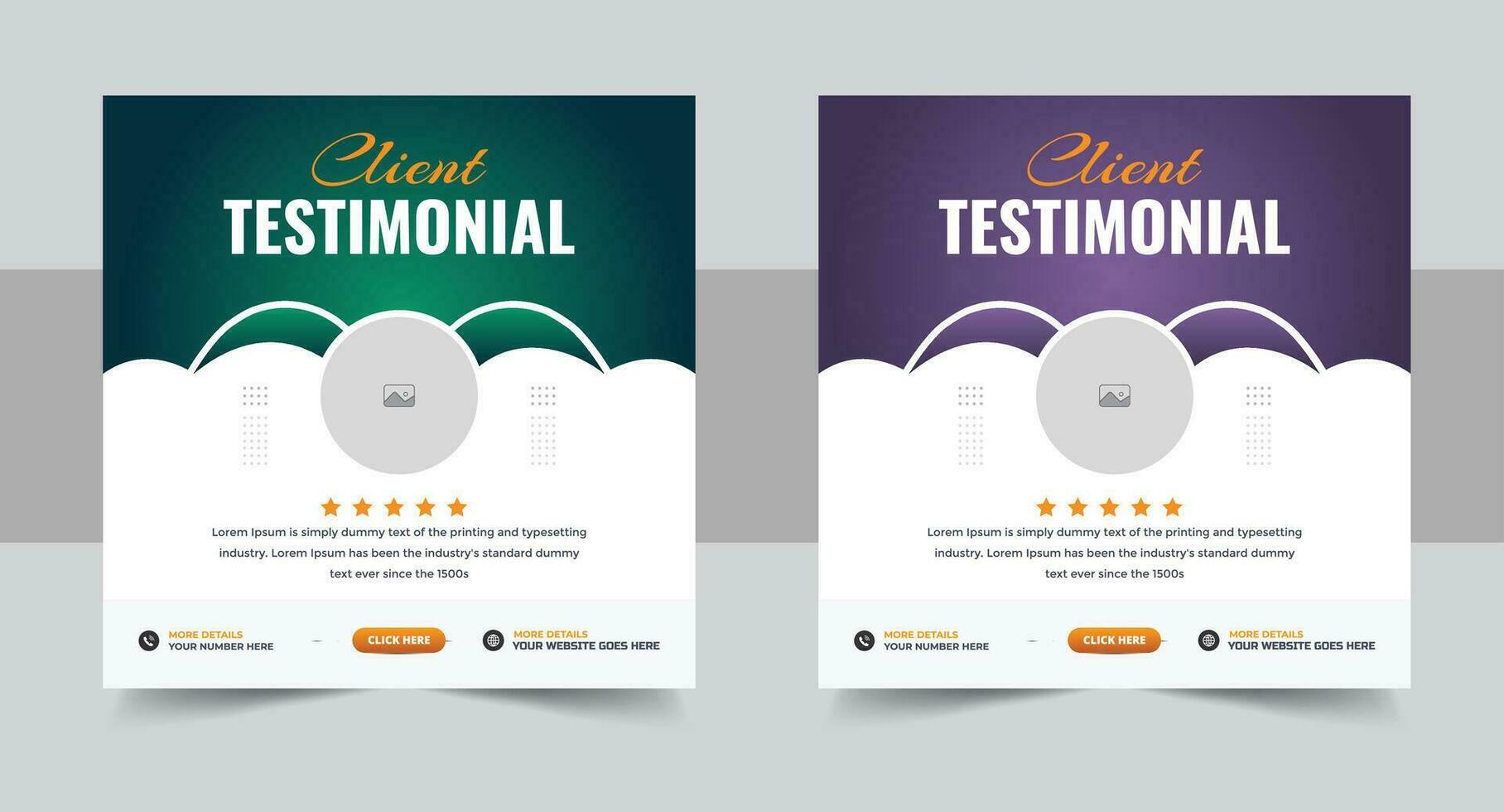 Client testimonials or customer feedback social media post web banner template, Customer service client feedback review social media post vector