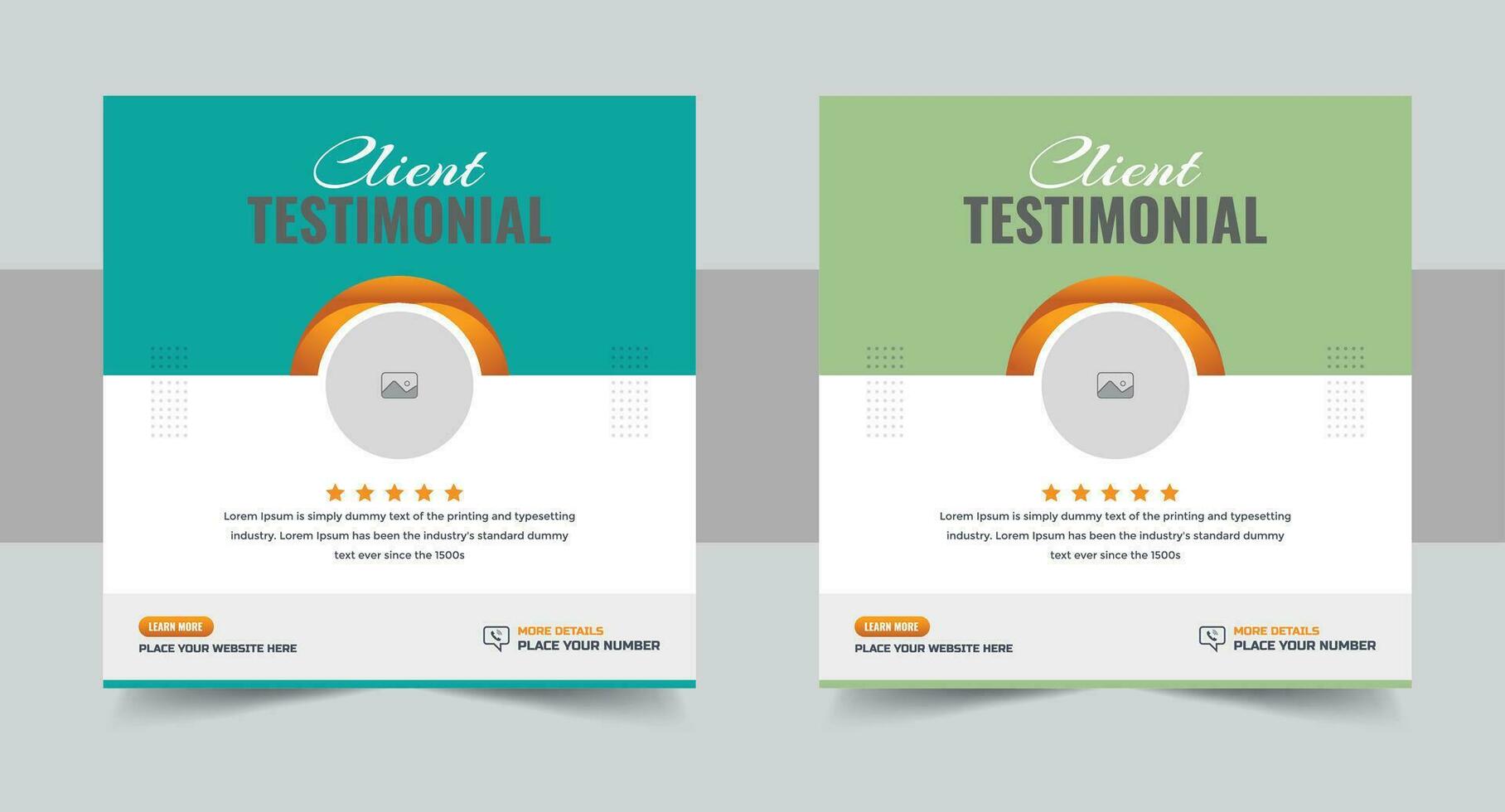 Customer feedback testimonial social media post banner template. client testimonials social media post banner design template vector