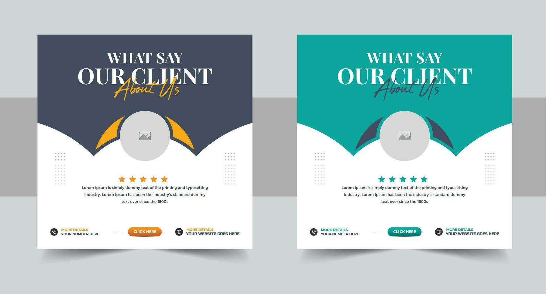 Client testimonials or customer feedback social media post web banner template, Customer service client feedback review social media post vector