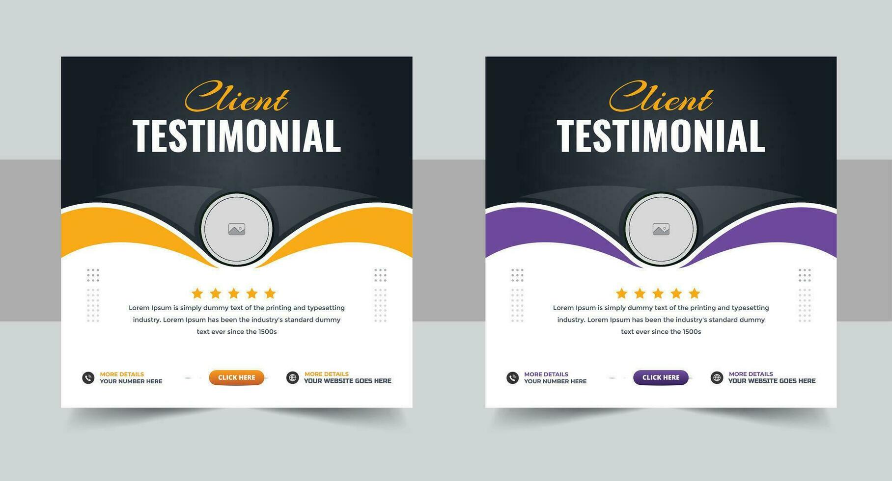 Client testimonials or customer feedback social media post web banner template, Customer service client feedback review social media post vector