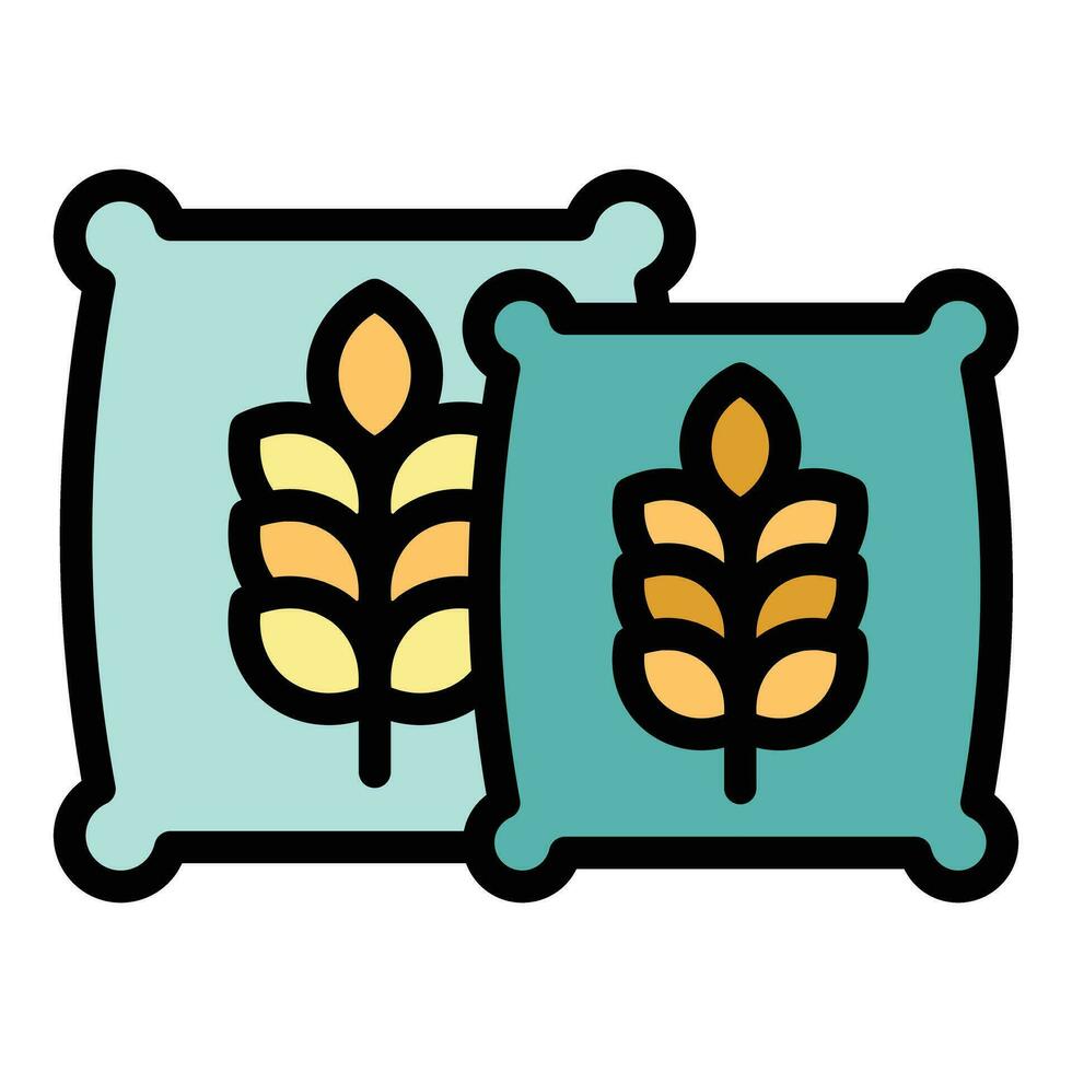 Wheat sack icon vector flat