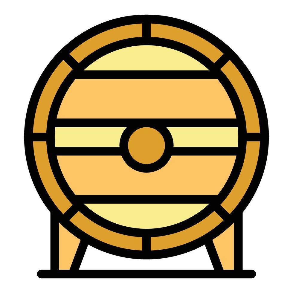 madera cerveza barril icono vector plano