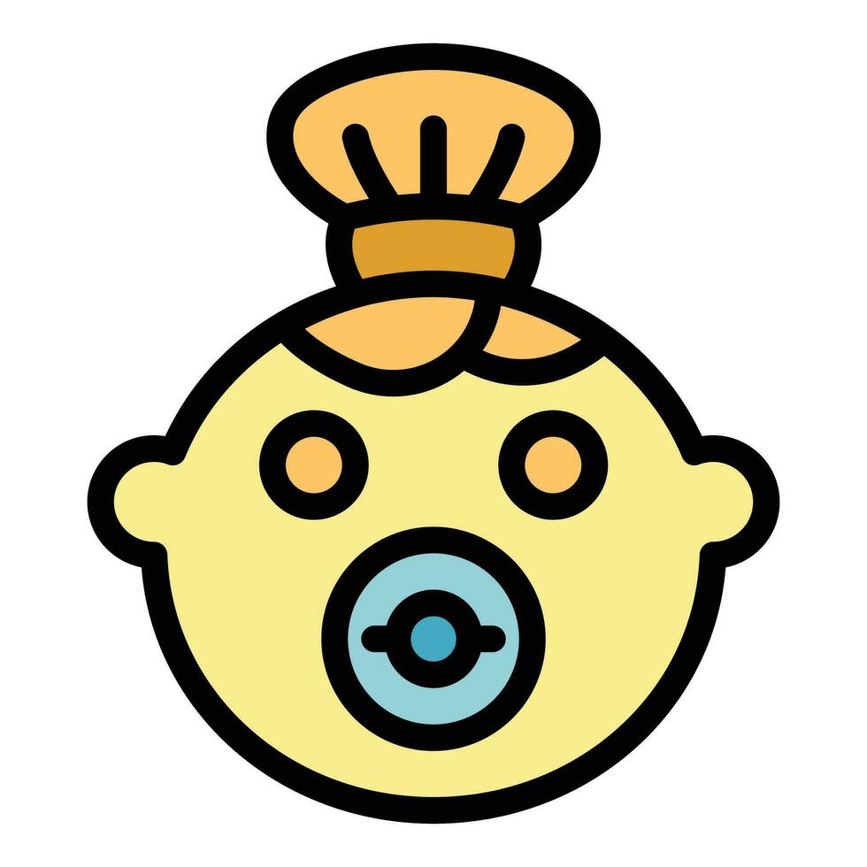 Baby girl icon vector flat