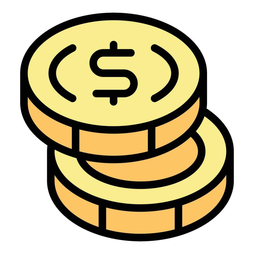 Coin stack icon vector flat