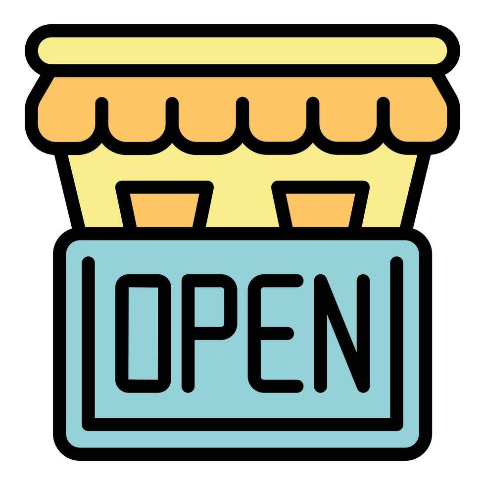 Open store icon vector flat