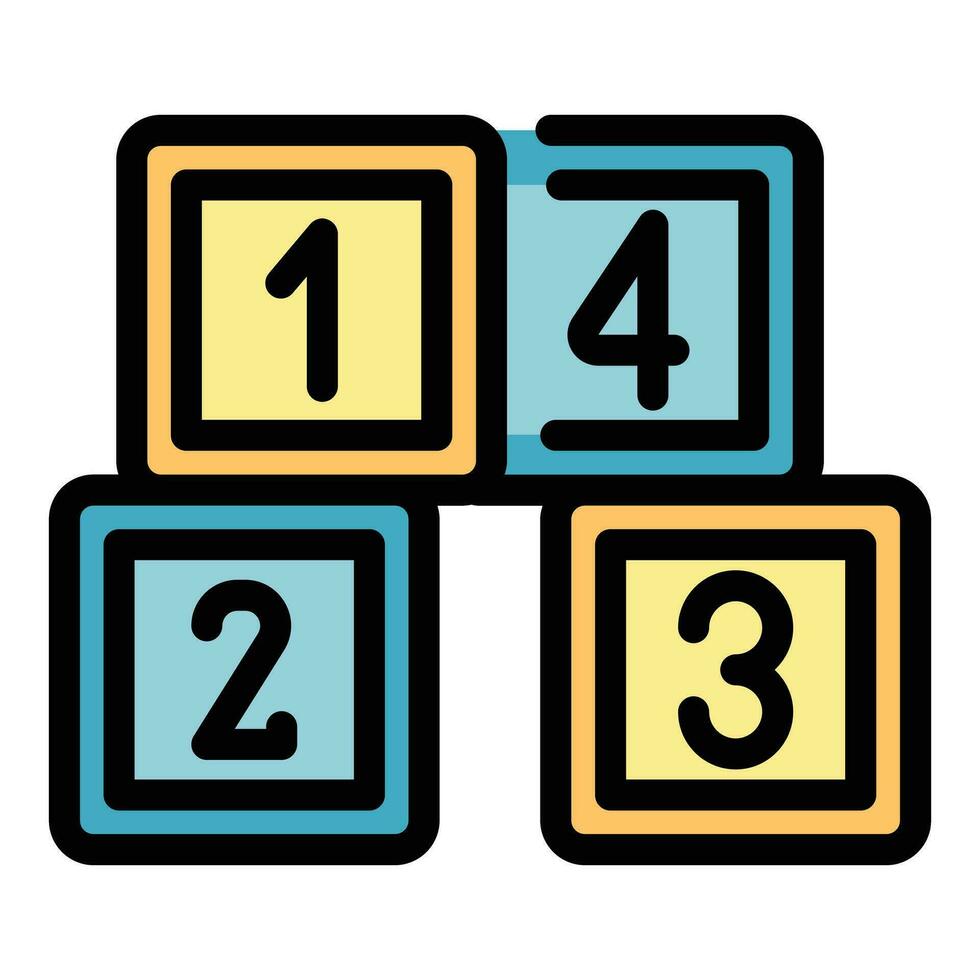 Numbers cubes icon vector flat