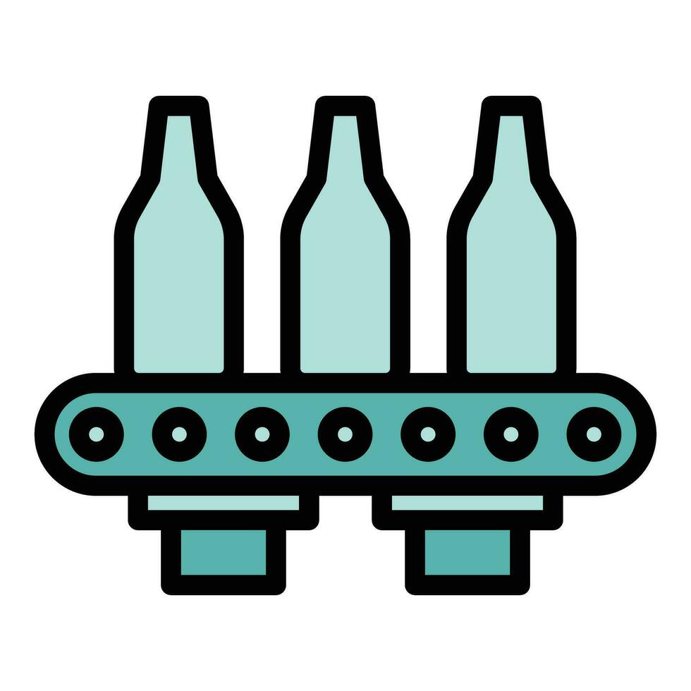 Beer process line icon vector flat