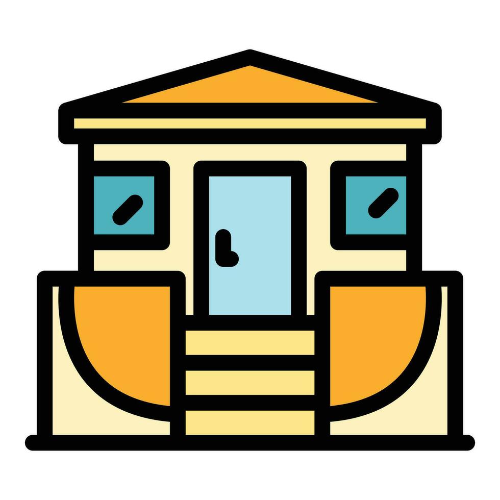 Front bungalow icon vector flat