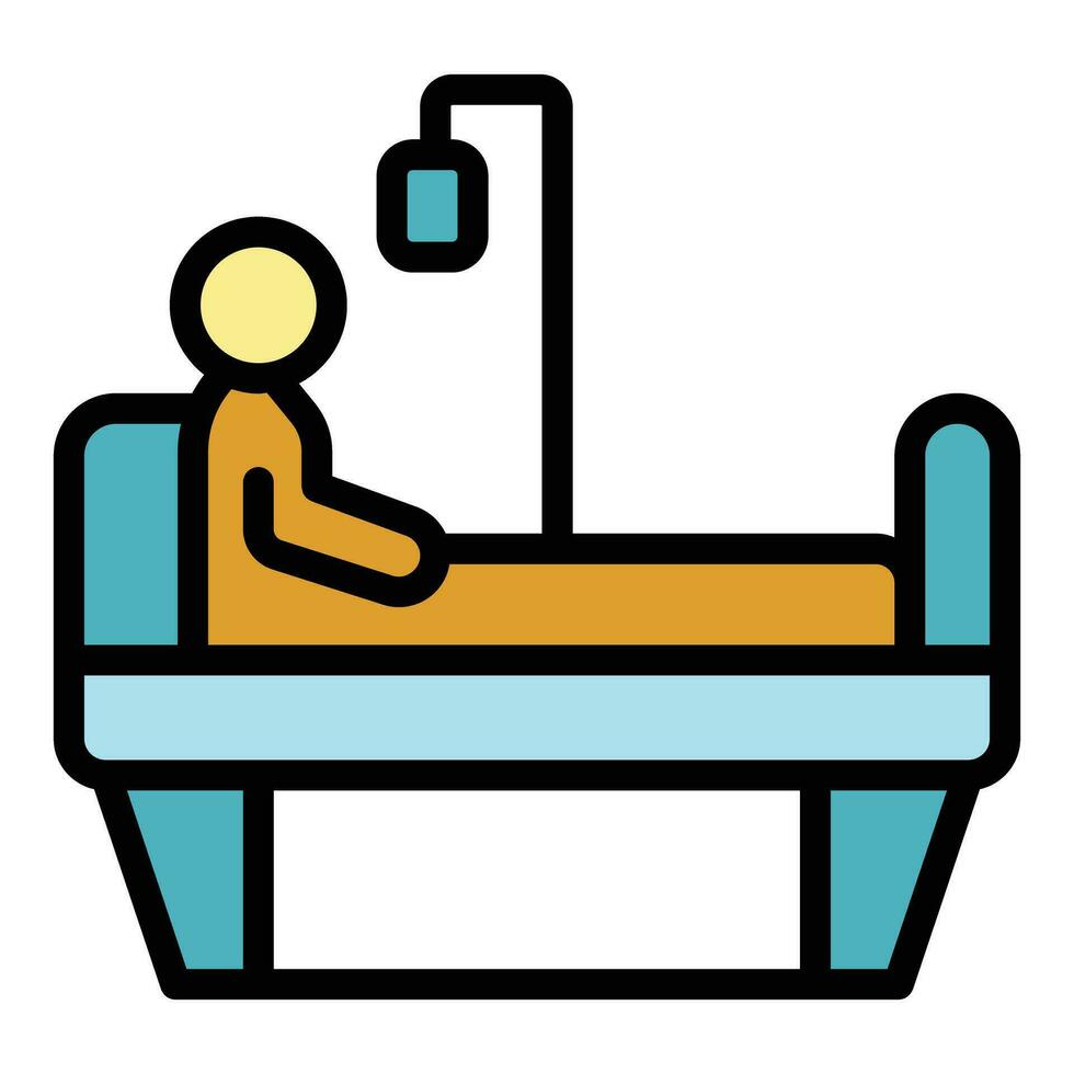 Hospital medical bed icon vector flat