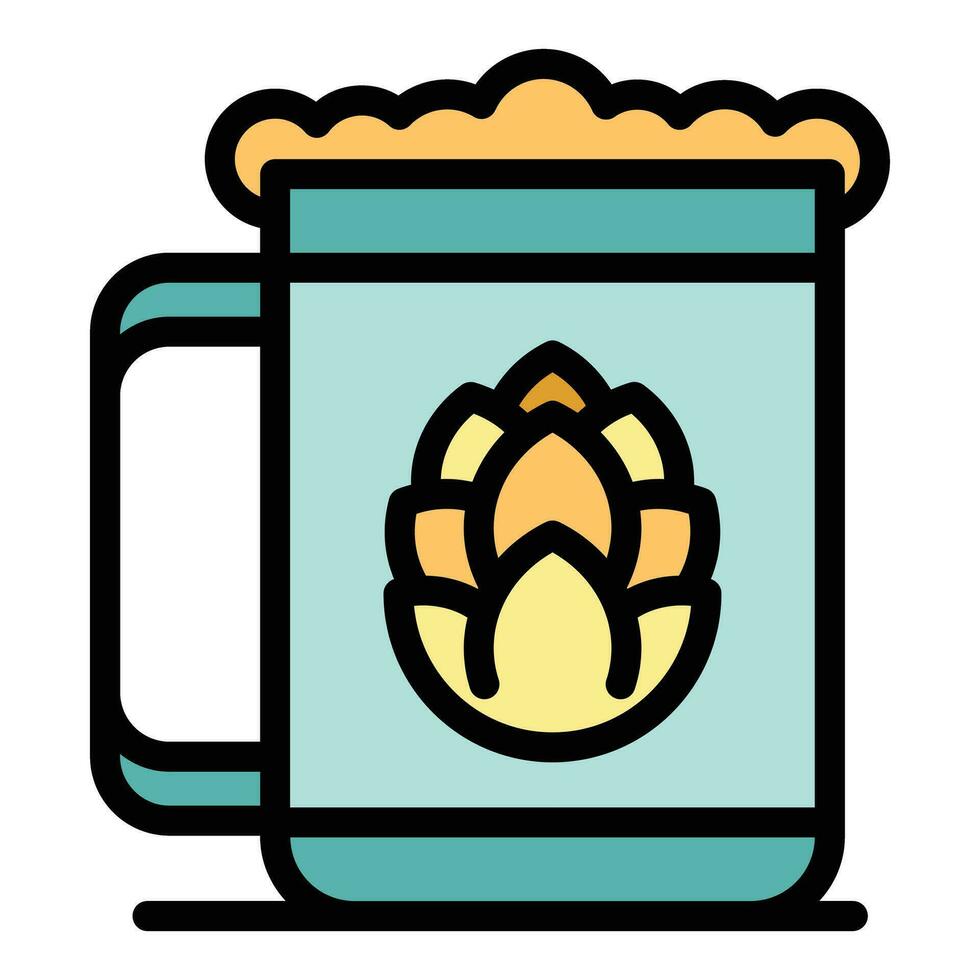 Hop beer mug icon vector flat