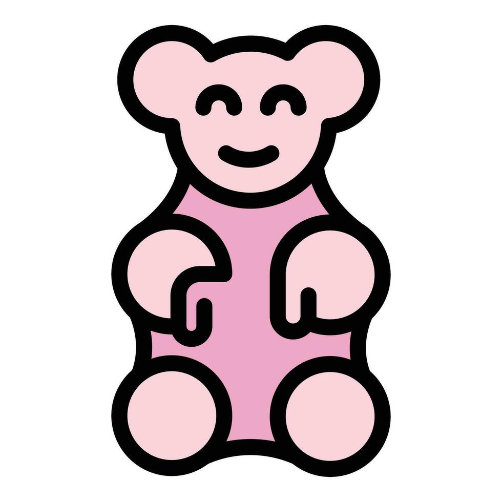 Jelly bear icon vector flat