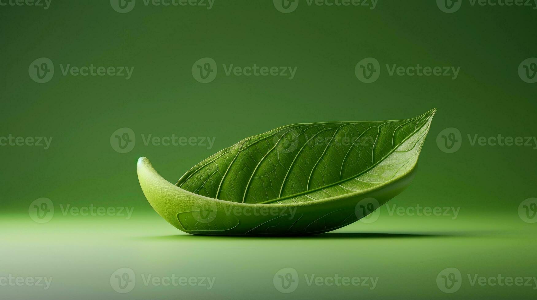 3d mockup leaf of tree and plant. Ecology, bio and natural products concept, Close up view of leaves composition, minimal style, Generative AI illustration photo