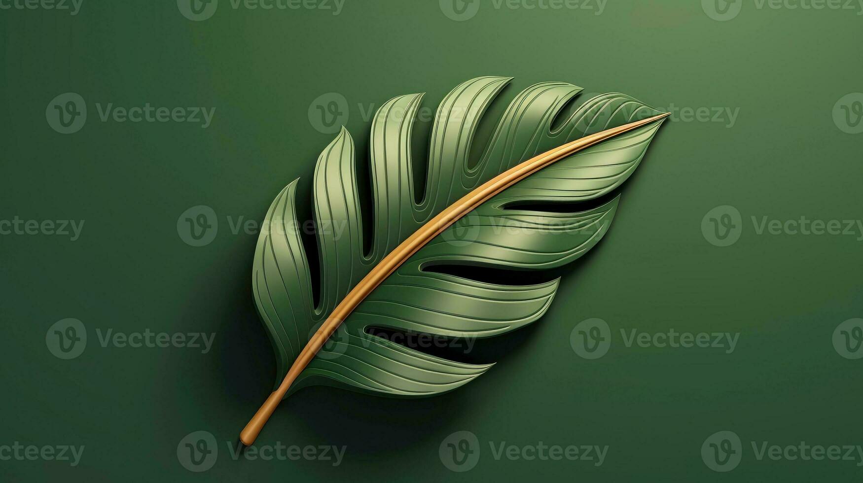 3d mockup leaf of tree and plant. Ecology, bio and natural products concept, Close up view of leaves composition, minimal style, Generative AI illustration photo