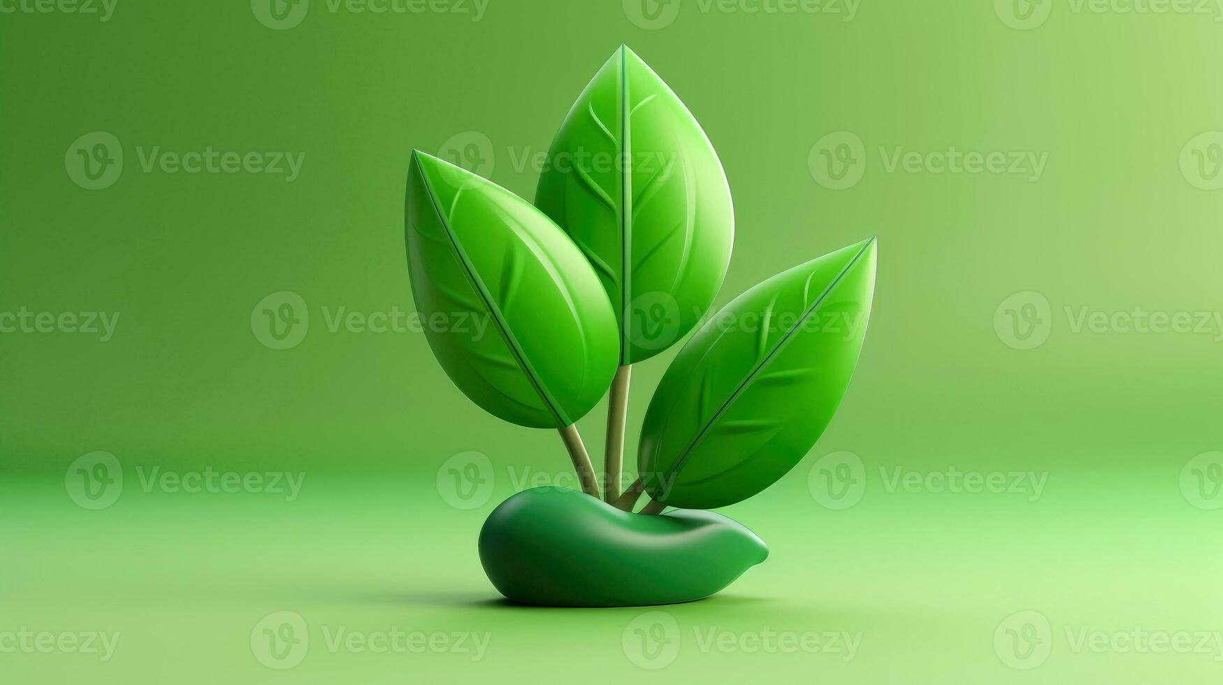 3d mockup leaf of tree and plant. Ecology, bio and natural products concept, Close up view of leaves composition, minimal style, Generative AI illustration photo