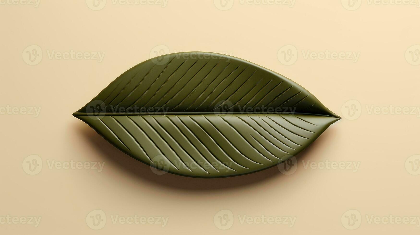 3d mockup leaf of tree and plant. Ecology, bio and natural products concept, Close up view of leaves composition, minimal style, Generative AI illustration photo