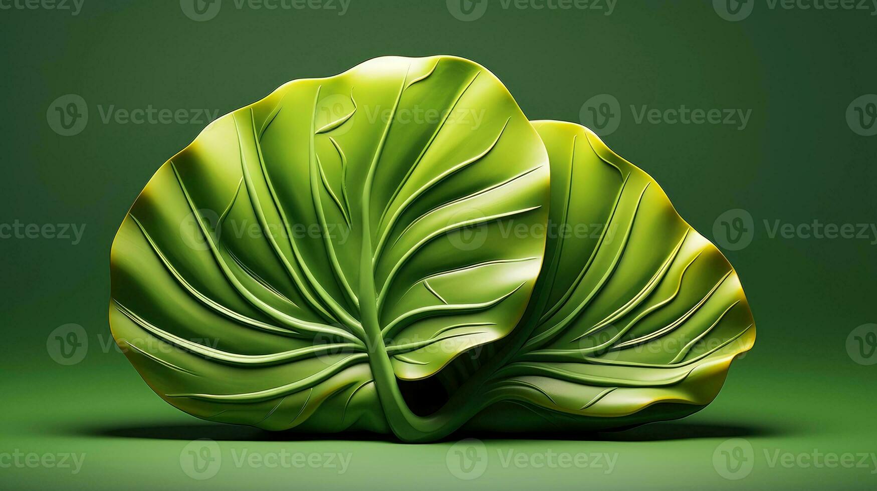 3d mockup leaf of tree and plant. Ecology, bio and natural products concept, Close up view of leaves composition, minimal style, Generative AI illustration photo