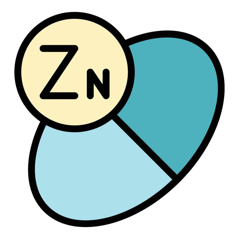 Chemical mineral zn icon vector flat