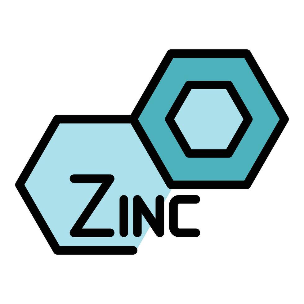 zinc nutrición icono vector plano