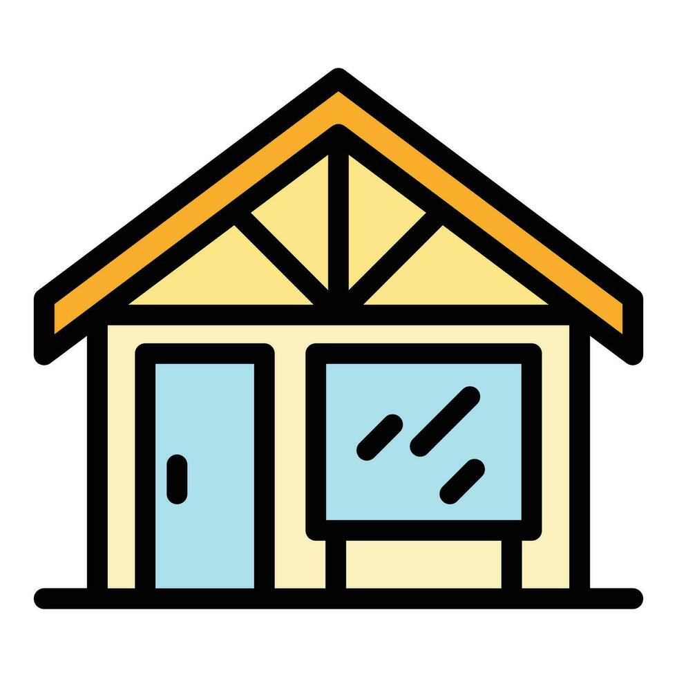 Hotel bungalow icon vector flat