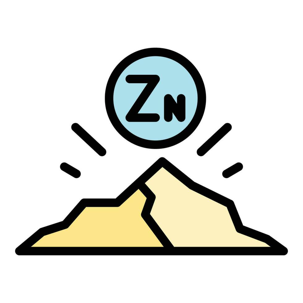 Zinc mineral icon vector flat
