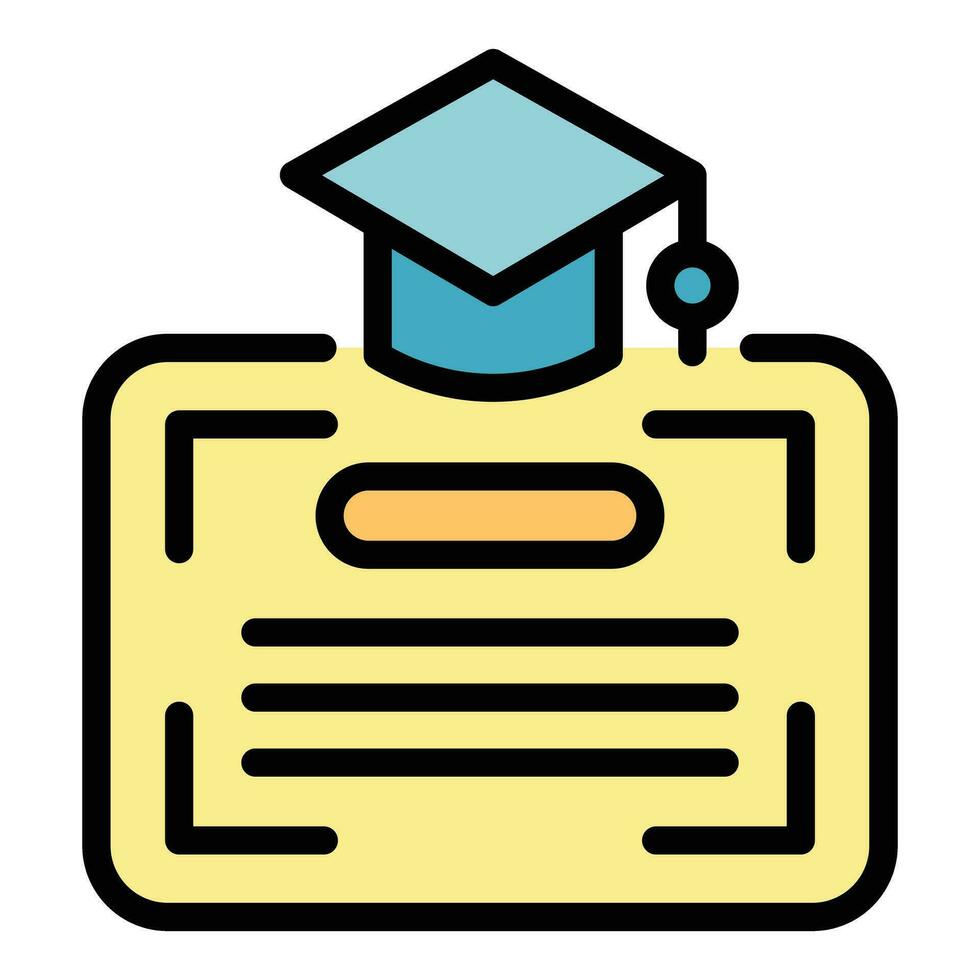 Online diploma icon vector flat