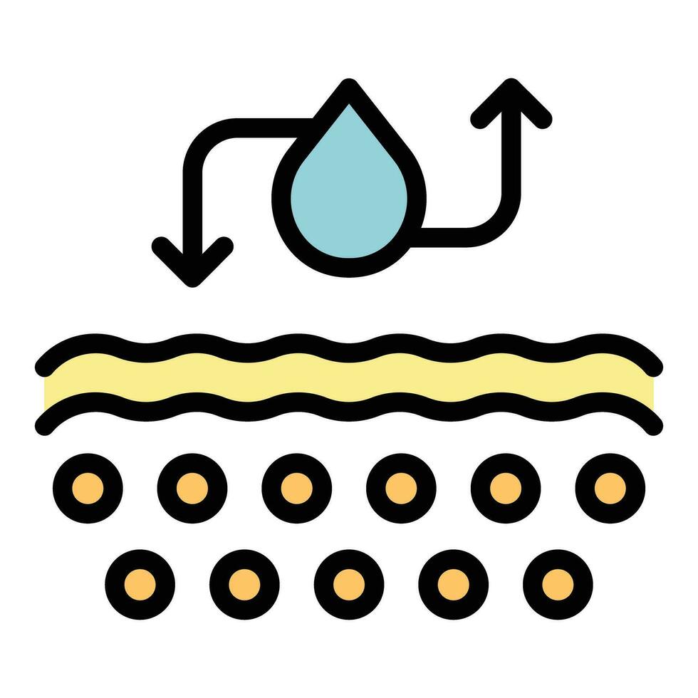 agua soltar colágeno icono vector plano