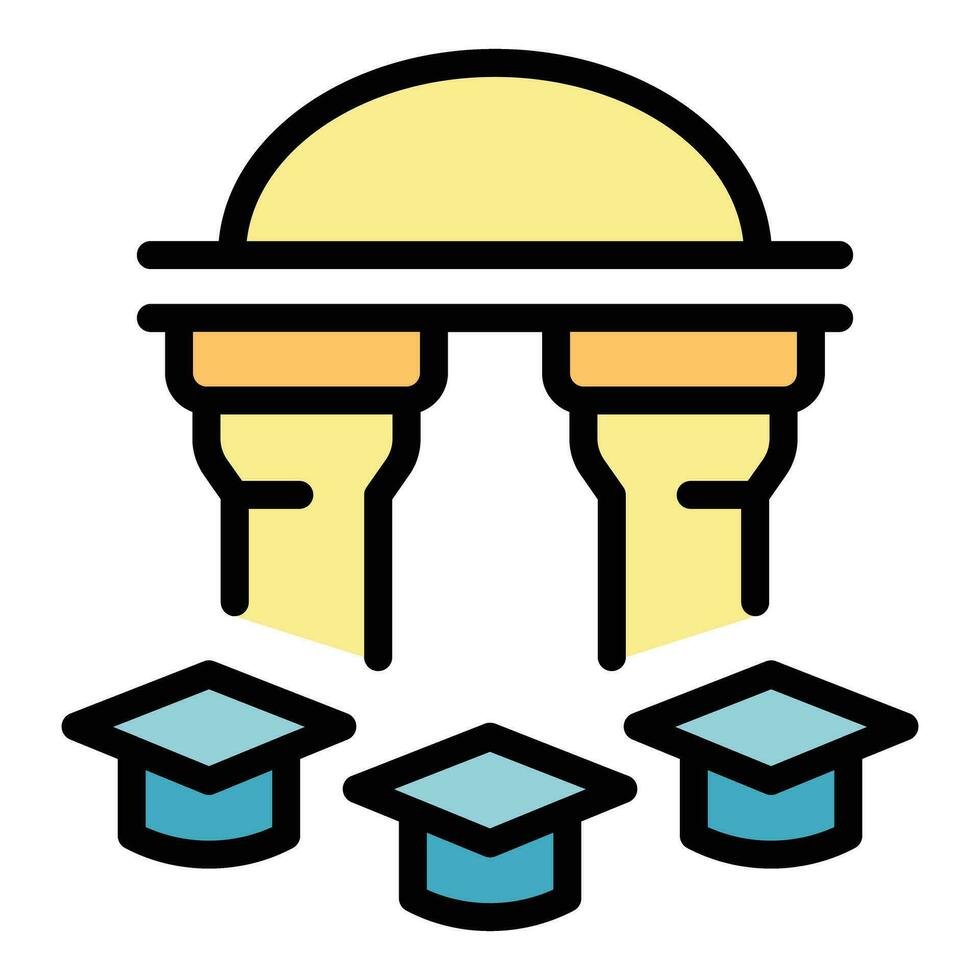 University education pillars icon vector flat