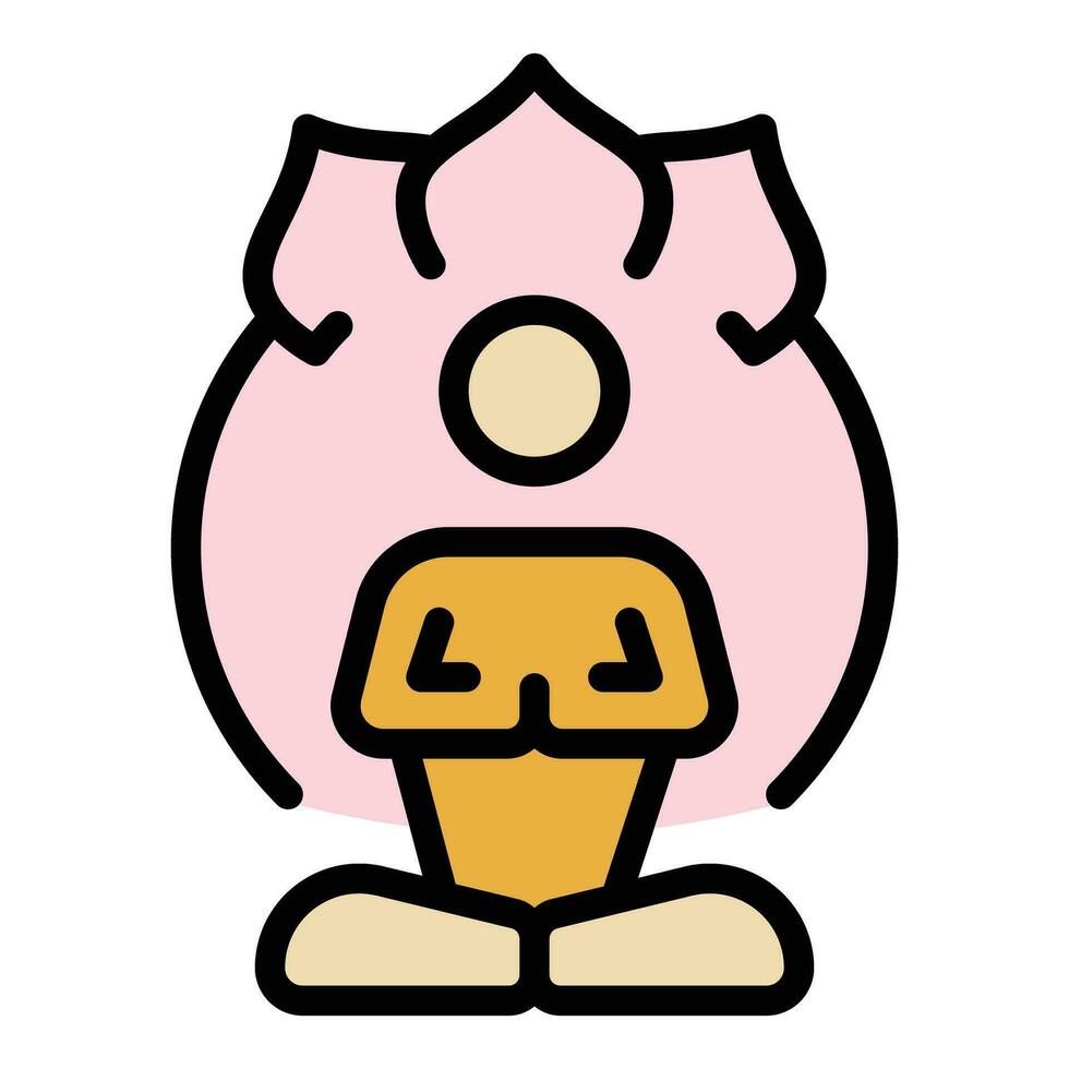 Meditation exercise icon vector flat
