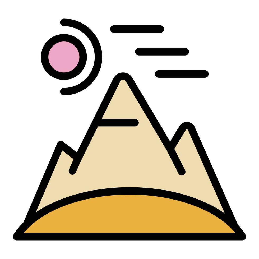 Meditation in mountains icon vector flat