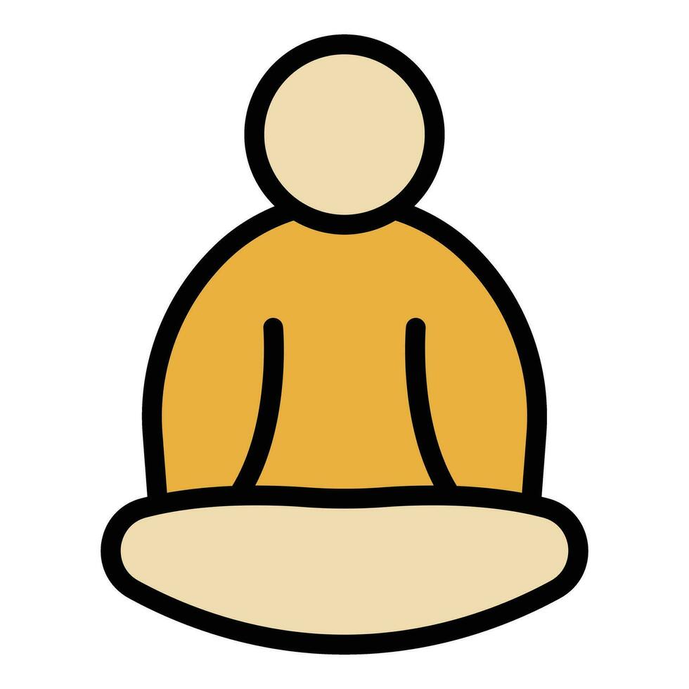 Lotus pose meditation icon vector flat