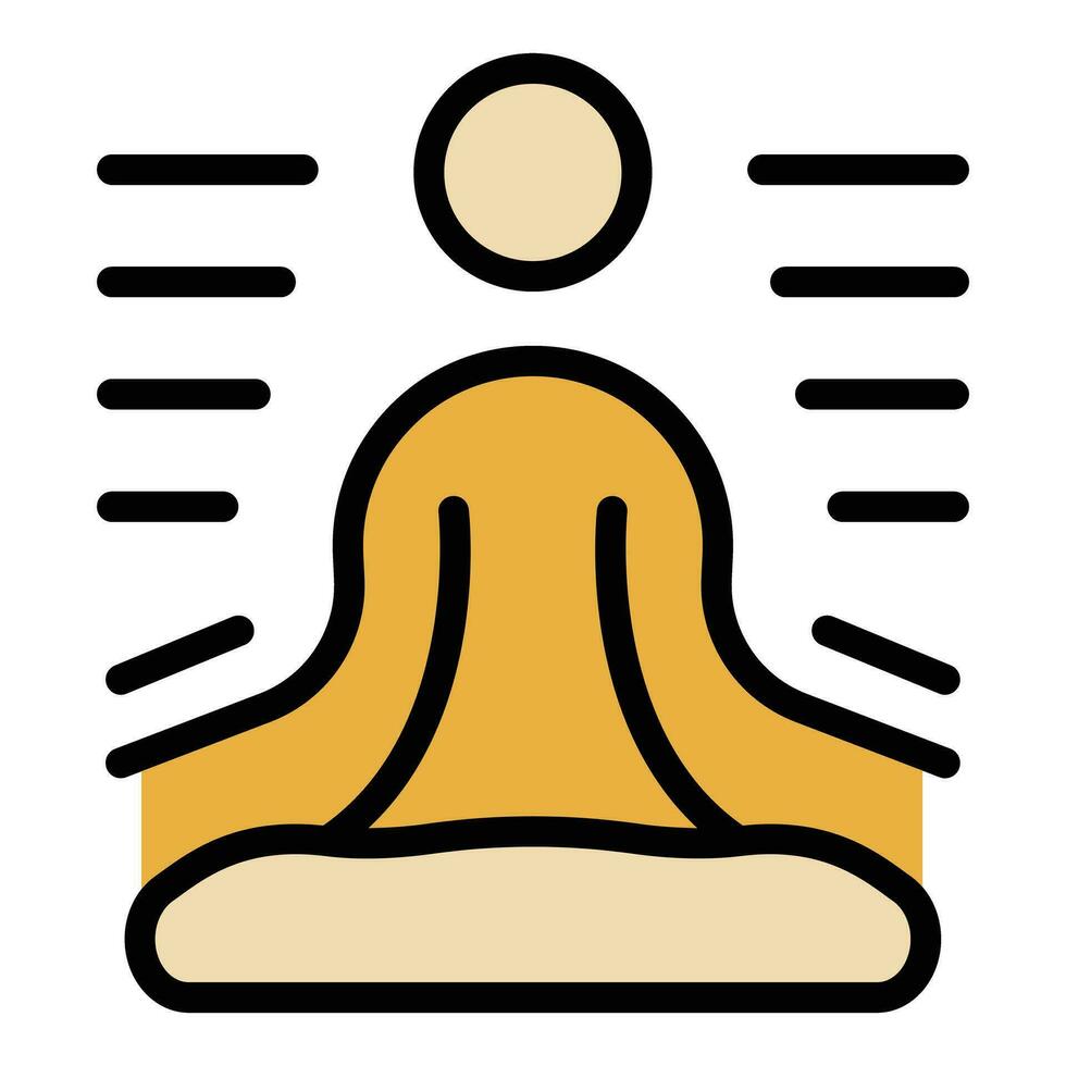 profundo meditación icono vector plano