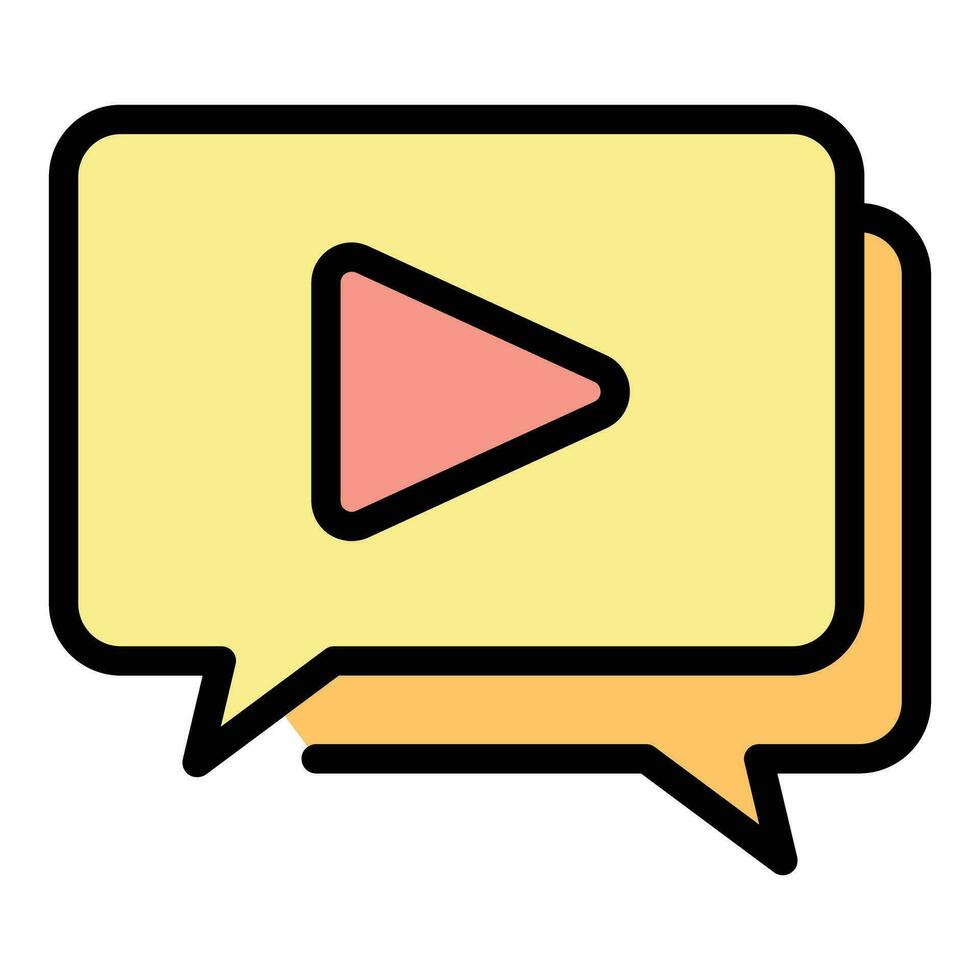 Video chat icon vector flat